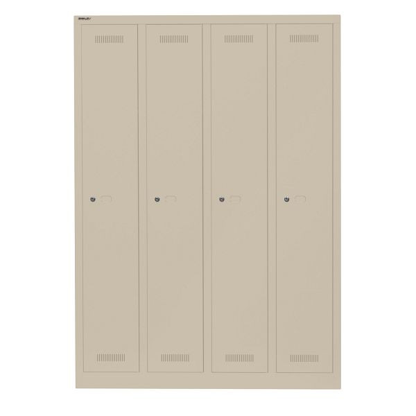 Bisley Garderobenschrank Monobloc™, 4 Abteile je 1 Fach, 643 sand, ML11Q1643