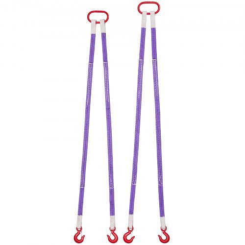 VEVOR Hebegurte, 2 Stk. zweibeinig mit Haken, 2 T, 1,5 m, Hochleistungs-Takelage, verdickte & verschleißfeste Gurtschlingen, DLKDGDLSZ5FTF45U2001V0