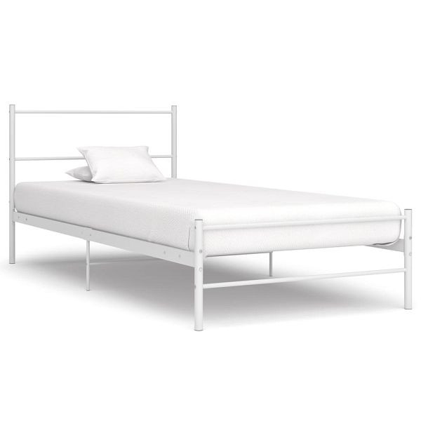 vidaXL Bettgestell Weiß Metall 90×200 cm, 284692