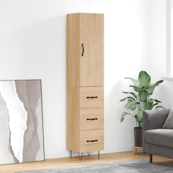 vidaXL Highboard Sonoma-Eiche 34,5x34x180 cm Holzwerkstoff, 3198884