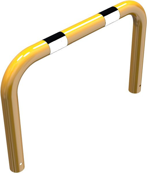 Schake Rammschutzbügel Stahlrohr Ø 76 mm gelb / schwarz, Gesamtbreite: 1000 mm, Höhe Überflur: 250 mm, zum Einbetonieren, 477_03BG