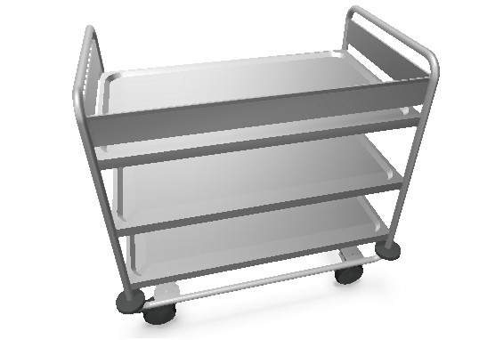B.PRO ARW 10 X 6-3 Abräumwagen aus rostfreiem Edelstahl, 2 Bockrollen, 2 Lenkrollen mit Feststeller, 575223