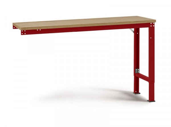 Manuflex Arbeits-Anbautisch UNIVERSAL Spezial mit Multiplexplatte, BxTxH = 2000 x 1200 x 722-1022 mm, Rubinrot, AU8135.3003