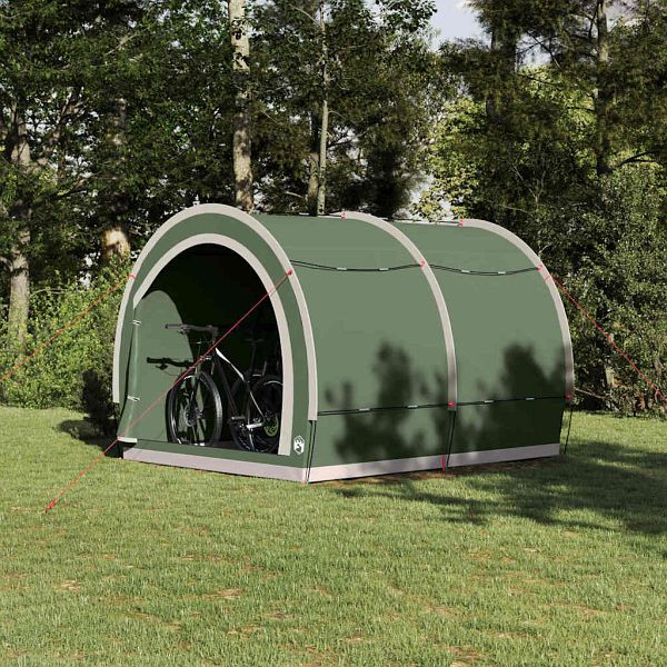 vidaXL Fahrradgarage mit Dach mit Speicher Grün 256 x 222 x 182 cm, 42000996