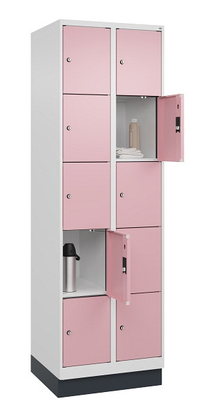 C+P Schließfachschrank Evolo PLUS, mit Sockel, 10 Fächer, 1950x600x500mm, 9016/3, 049020-205 S10018