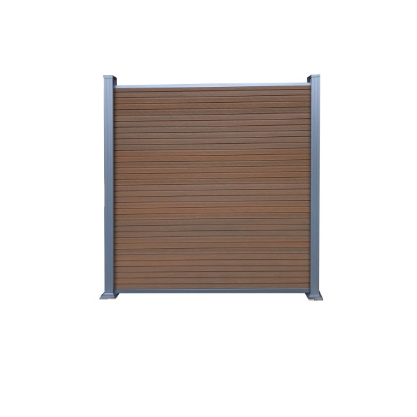 T&J WAREN-Serie, WPC-Steckzaun-Set, ca. 175 x 180 cm, TEAK, Abschlussleiste und Clips separat in silber oder anthrazit, 44605