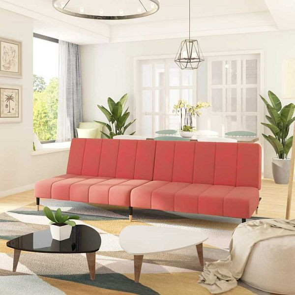 vidaXL Schlafsofa 2-Sitzer Rosa Samt, 375878, 8721012380318