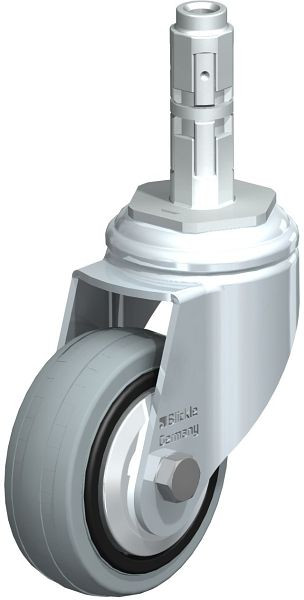 Blickle LKRA-VPA 80G-11-FA-E12 Apparate-Lenkrolle mit Expander, Vollgummi, Grau, 655027