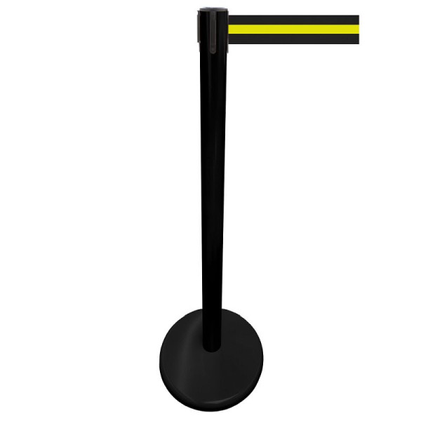 Stein HGS Personenleitsystem -P-Line Future-, Metall/ schwarz, schwarz/gelb waagerecht (geblockt), mit Gurtendstück (Standard), 15699-0502