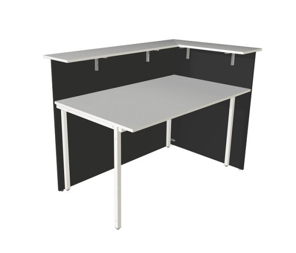 Kerkmann Ecktheke Atlantis 2, einseitig offen, B 1470 x T 920 x H 1080 mm, weiß/anthrazit, 22329113