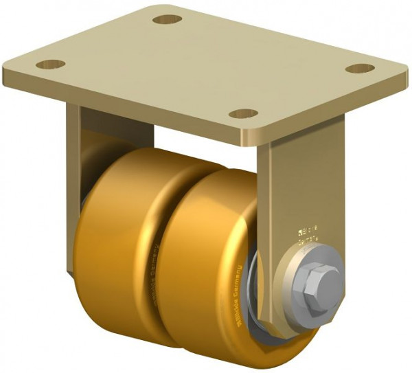 Blickle BSD-VSTH 80K Stahlgeschweißte Schwerlast-Doppel-Bockrolle, Blickle Extrathane®, Hellbraun, 754221