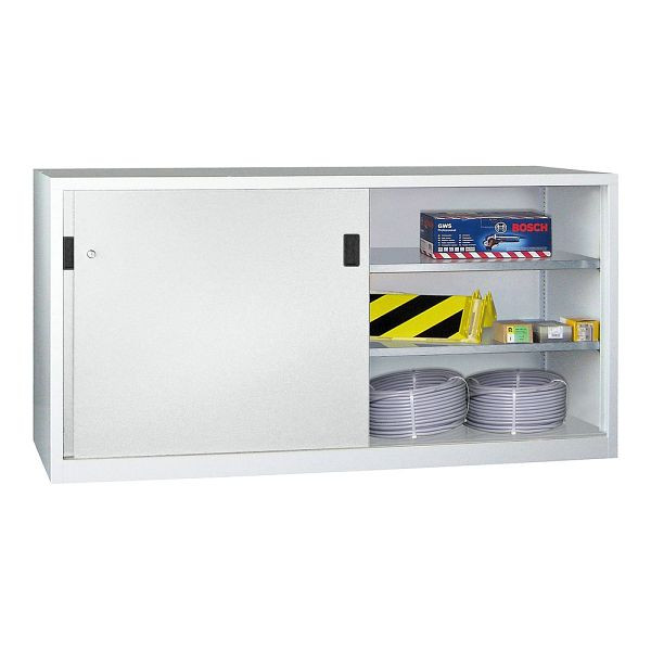 Pavoy Schwerlastschiebetürschrank 1000/2000/600, Mitteltrennwand, 4 verzinkte Fachböden; Drehdruckzylinderschloss, 30330-200-600-910515