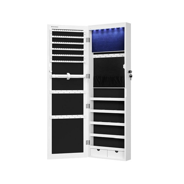 SONGMICS Eleganter Schmuckschrank hängend, weiß, B34JBC93W