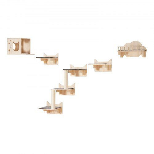 VEVOR Kletterwand Katzen Wandliege Katzenliege Katzenbett Katzenregal 5er-Set, ZYSBGSMPJ5JTSS2V1V0