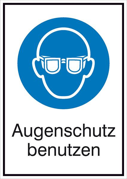 SafetyMarking Gebots-Kombischild, Augenschutz benutzen, BxH 21x29,7 cm, Aluminium, 11.A7042