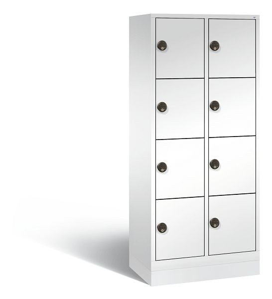 C+P Stahl-Ladeschrank Evolo, 8 Fächer, H1800xB810xT500 mm, Weiß, 48020-220404EB S10029