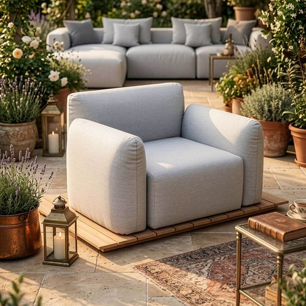 HOME DELUXE Outdoor Sessel ARANI - Hellgrau, 75496