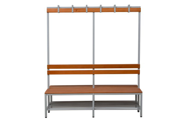 Gürkan Sitzbank, 80 x 160 x 40 cm, Lichtgrau, Buche, mit Schuhrost, DBU/BG.160, 107408