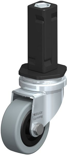 Blickle LRA-VPA 50G-EV03 Apparate-Lenkrolle mit Expander, Vollgummi, Grau, 847967
