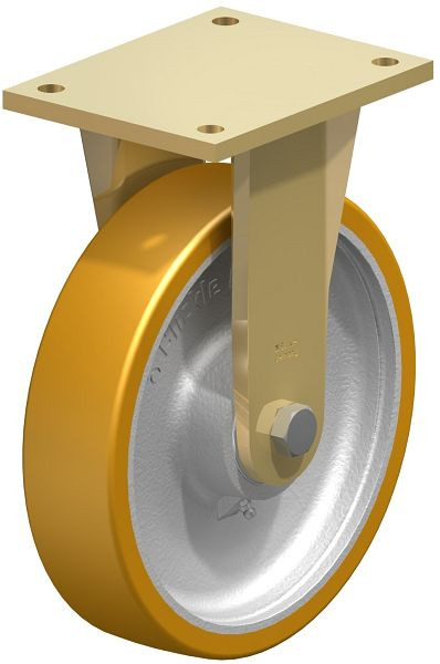 Blickle BS-GTH 250K Stahlgeschweißte Schwerlast-Bockrolle, Blickle Extrathane®, Hellbraun, 267336