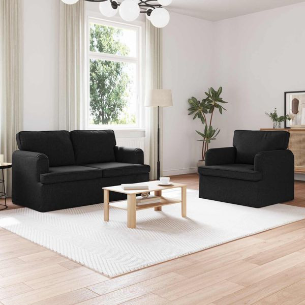 vidaXL Sofa 120cm 2 pcs Schwarz Metall, 3407518, 8721364374058