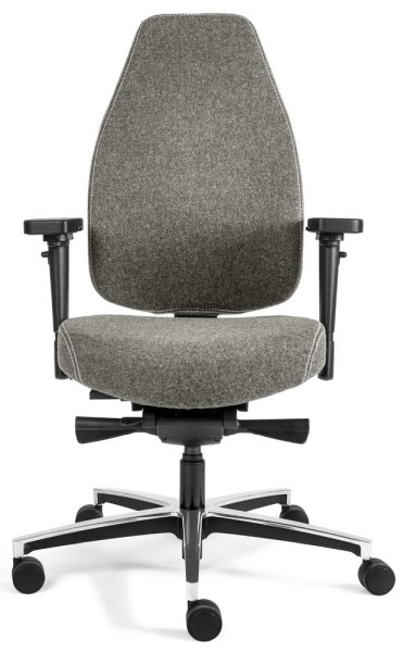 Deskin Bürodrehstuhl SenseFIT mit Armlehnen, Hellgrau, 680 x 650 x 1200 mm, 289368