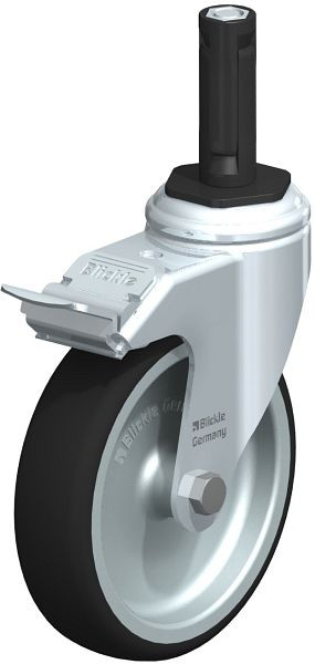 Blickle LKRA-PATH 126G-11-FI-ER12 Apparate-Lenkrolle mit Expander & Feststeller, Thermoplastisches Polyurethan, Grau, 848845