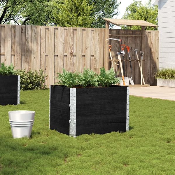 vidaXL Pflanzkasten Schwarz 80x60 cm Massivholz Kiefer, 3295420