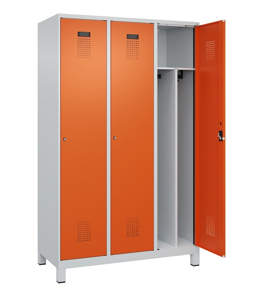 C+P Spind Evolo PLUS, mit Füßen, 3 Abteile, 1950x1200x500mm, 7035/2004, Verschluss Zylinderschloss, 049010-32F S10029