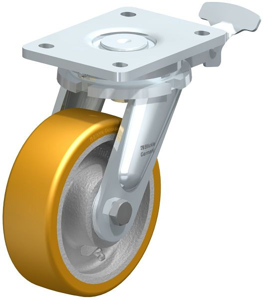 Blickle LO-GTH 150K-RI4 Stahlgeschweißte Schwerlast-Lenkrolle, Blickle Extrathane®, Hellbraun, 852570