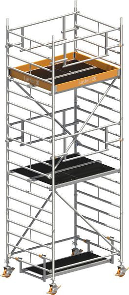 Layher Gerüst Uni Kompakt P2 SAFETY PLUS mit Doppelgeländer, Max. Plattformhöhe: 4,20 m, 1425004