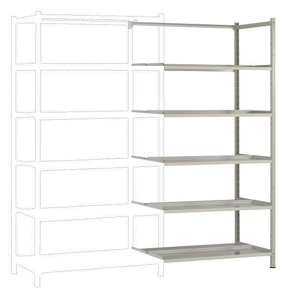 Manuflex Archivdoppel-Anbauregal mit 5 Stahlböden, HxBxT = 1900 x 930 x 600 mm, RA2242.7035