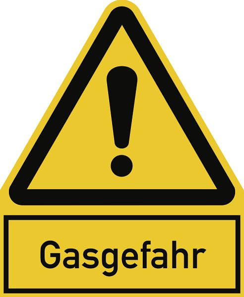 Moedel Gasgefahr, Kombischild, Folie, 100x122 mm, 108150