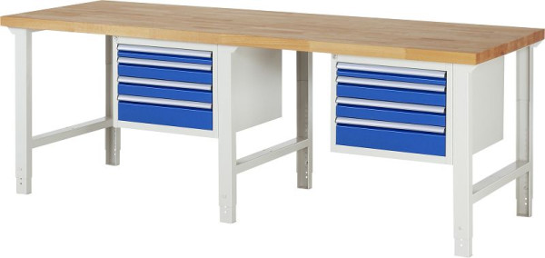RAU Werkbank Serie 7000 - Modell 7132, B2500 x T900 x H790-1140 mm, 13-7132A1-259B4H.11