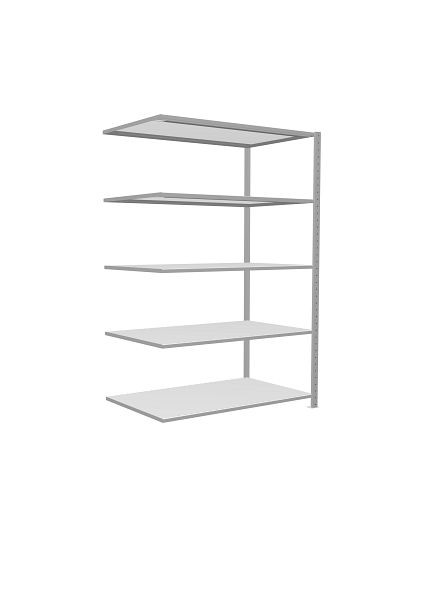 Schulte Anbauregal, Steckregal MULTIplus250, 2000 x 1300 x 800 mm, 5 Fachböden, Kreuzstrebe, RAL 7035 lichtgrau, 32885-130