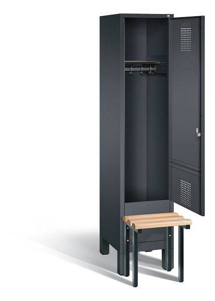 C+P Garderobenschrank Evolo, H1850xB420xT815mm, Farbe: Schwarzgrau, 48030-12 S10087