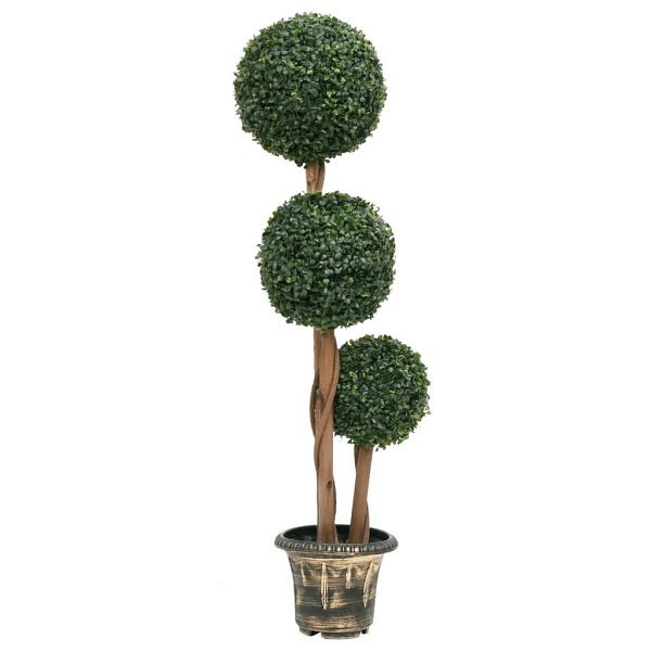 vidaXL Künstlicher Buchsbaum mit Topf Kugelform Grün 119 cm, 336514