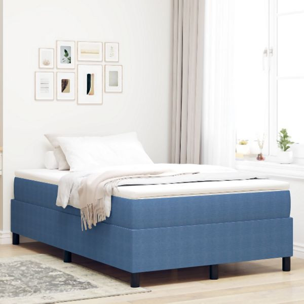 vidaXL Boxspringbett Blau 120x200 cm Cord-Stoff, 3337405
