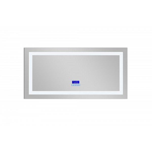 Sanotechnik Spiegel mit indirekter Beleuchtung (LED), Uhr, anti-fog und Bluetooth, 120x60cm, ZI317