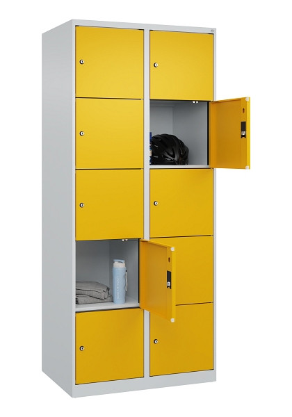 C+P Schließfachschrank Evolo PLUS, 10 Fächer, 1850x800x500mm, 7035/1004, 049000-225 S10000