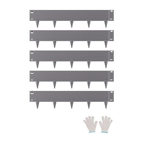 VEVOR Rasenkante 5er-Set, 990x207x1,5 mm, rostbeständiges Metall, einfach zu installieren, Dunkelgrau, DXGJSPZ5PCS3XI96GV0