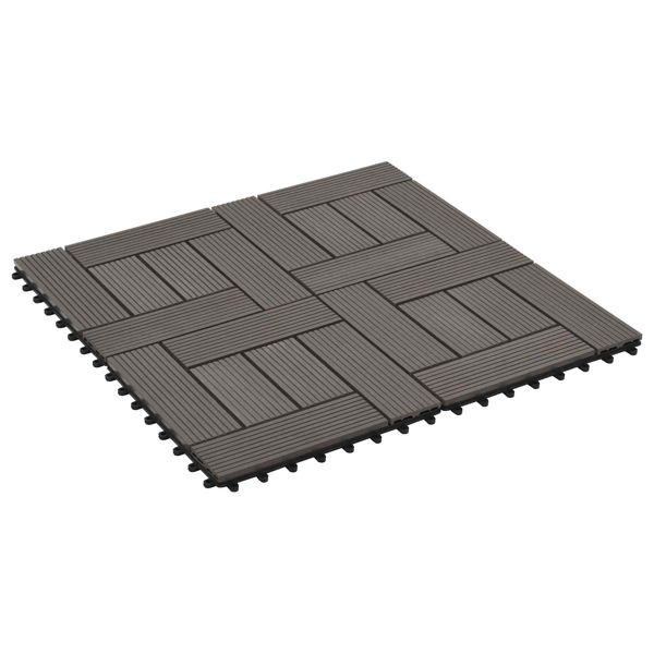 vidaXL Terrassenfliese 22-teilig Dunkelbraun 30 x 30 cm WPC, 3444836