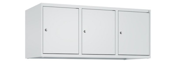 C+P Schrankaufsatz Classic PLUS, Aufsatzschrank, 7035/7035, Zylinderschlösser, 500x1200x500mm, 3 Abteile, 080090-32 S10024
