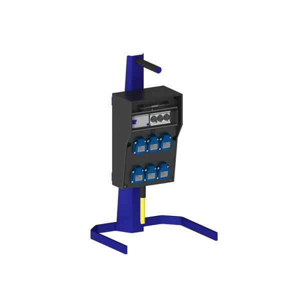 ELSPRO Vollgummi-Sicherheitsverteiler REMSCHEID/TRIER, Zuleitung: 3 m CEE 400 V 32 A, Ausgang: 6 Schuko, 3 Neozed, 1733005