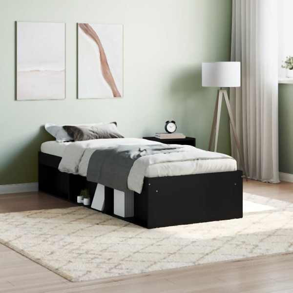 vidaXL Bettgestell Schwarz 75x190 cm, 3203846, 8721012158023