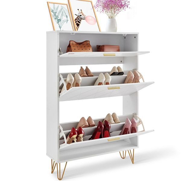 VEVOR Schuhschrank mit 3 ausklappbaren Schubladen, Schuhschrank für den Eingangsbereich, Flur, FCXJ3C2937INYX33SV0