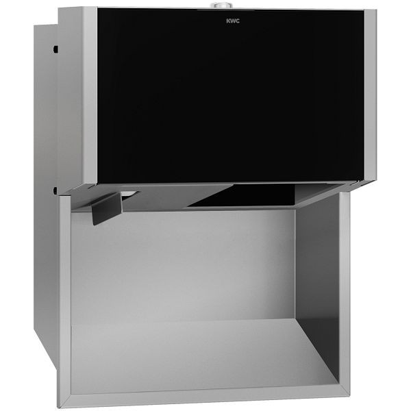 KWC WC-Doppelrollenhalter, EXOS, Edelstahl, 284x350x147 mm, UP, Front ESG schwarz, 2030034644