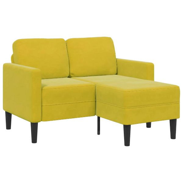 vidaXL 2-Sitzer-Sofa mit Chaiselongue L-Form Gelb 125 cm Samt, 4107074
