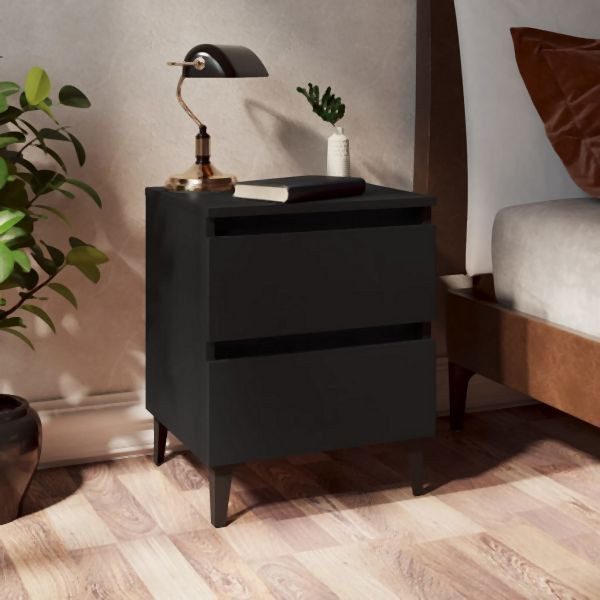 vidaXL Nachttisch Schwarz 40x35x50 cm Holzwerkstoff, 805871