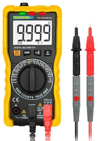 PANCONTROL Digital-Multimeter 600V CAT III, automatische Bereichswahl, Temperaturmessung, PAN Profimeter